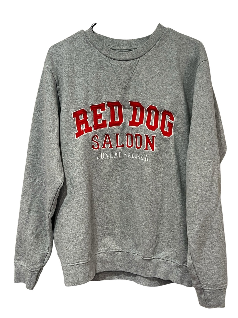 Red Dog Saloon Juneau Alaska Grey Crewneck Sweatshirt Oversized Medium